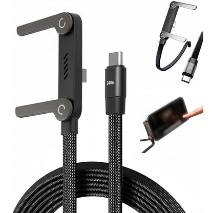 240W 2-in-1 Data Cable With Stand | 1.5 Meter C to C USB Data Cable