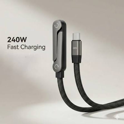 240W 2-in-1 Data Cable With Stand | 1.5 Meter C to C USB Data Cable