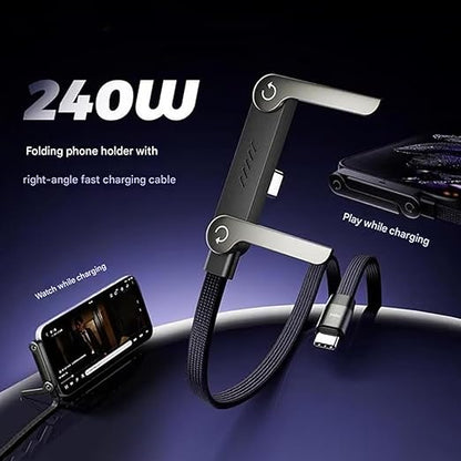 240W 2-in-1 Data Cable With Stand | 1.5 Meter C to C USB Data Cable